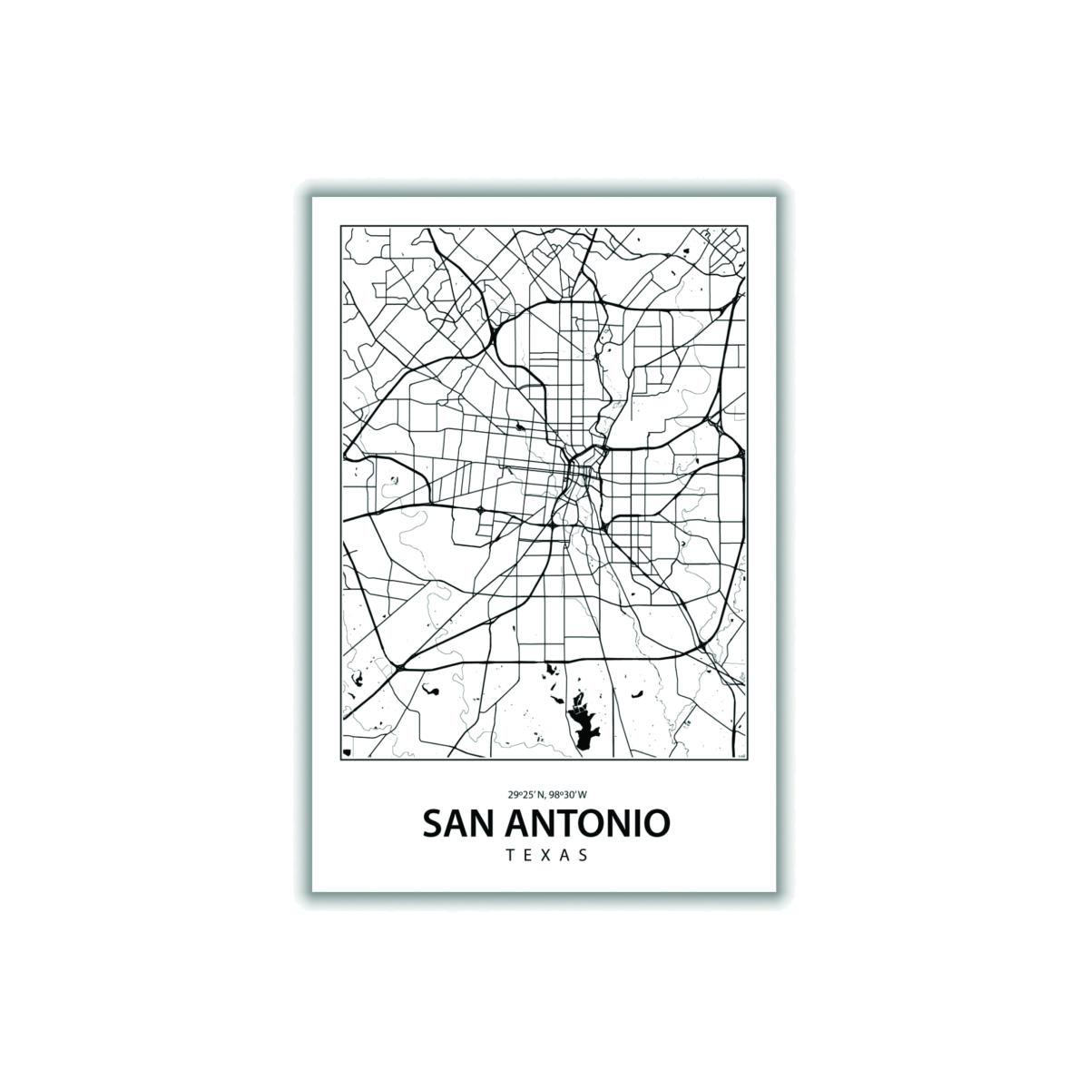 Black Map Of San Antonio Texas Xxs Stanley Print House – image 1