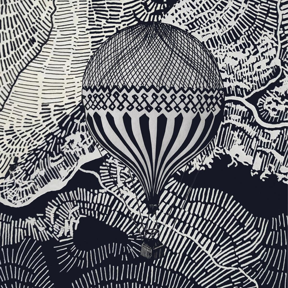 Black The Dreamer Illustration Petite Art Print - Air Balloon Adventures In The Sky Awol – image 7