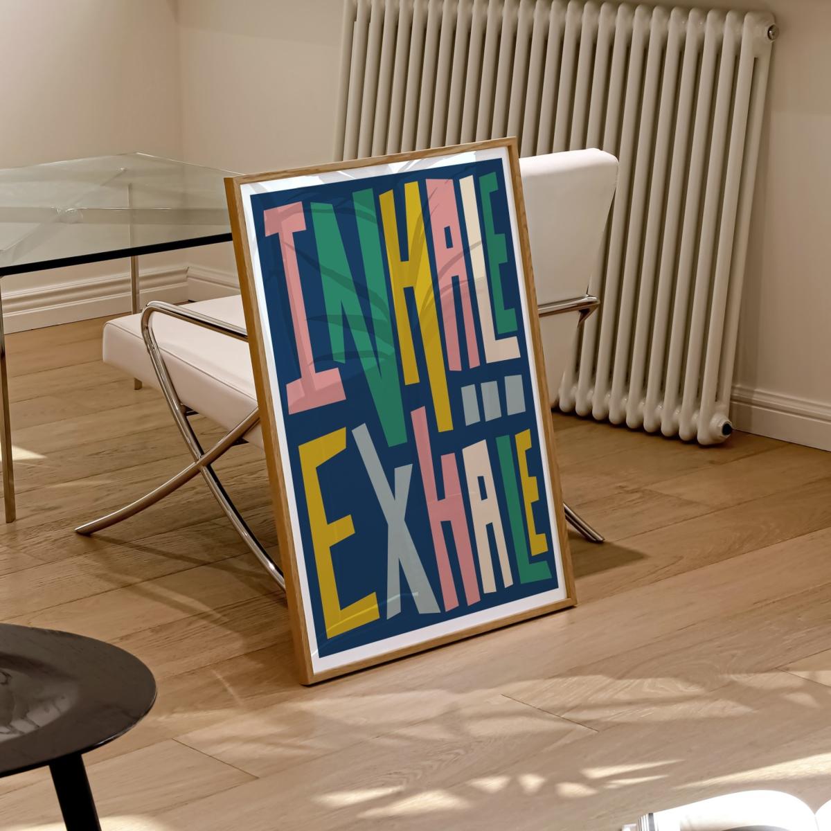 Inhale Exhale Typography Print - A3 Natalie Cass Art – image 2
