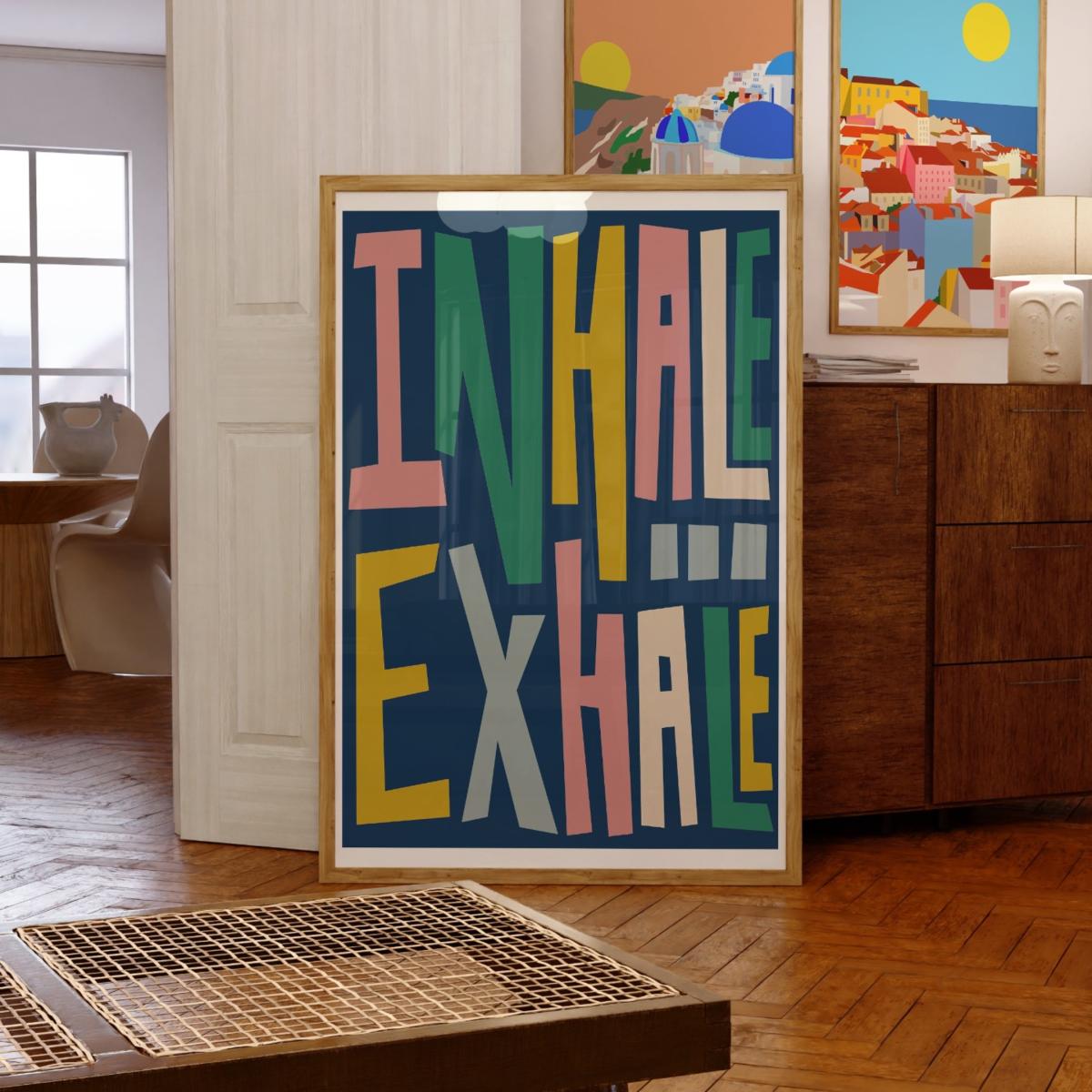 Inhale Exhale Typography Print - A3 Natalie Cass Art – image 3