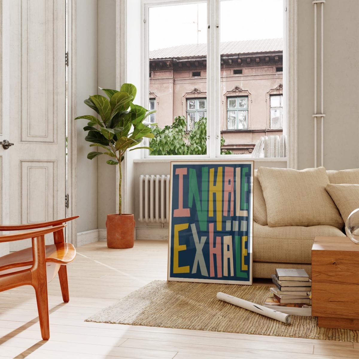 Inhale Exhale Typography Print - A3 Natalie Cass Art – image 5