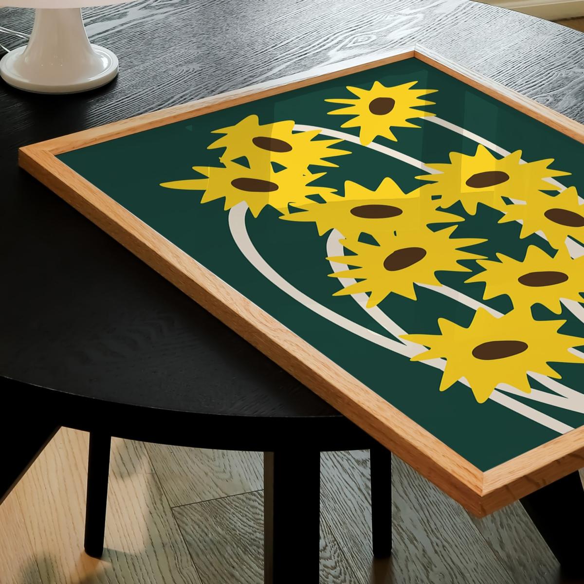 Sunflowers Green Art Print - A3 Natalie Cass Art – image 3