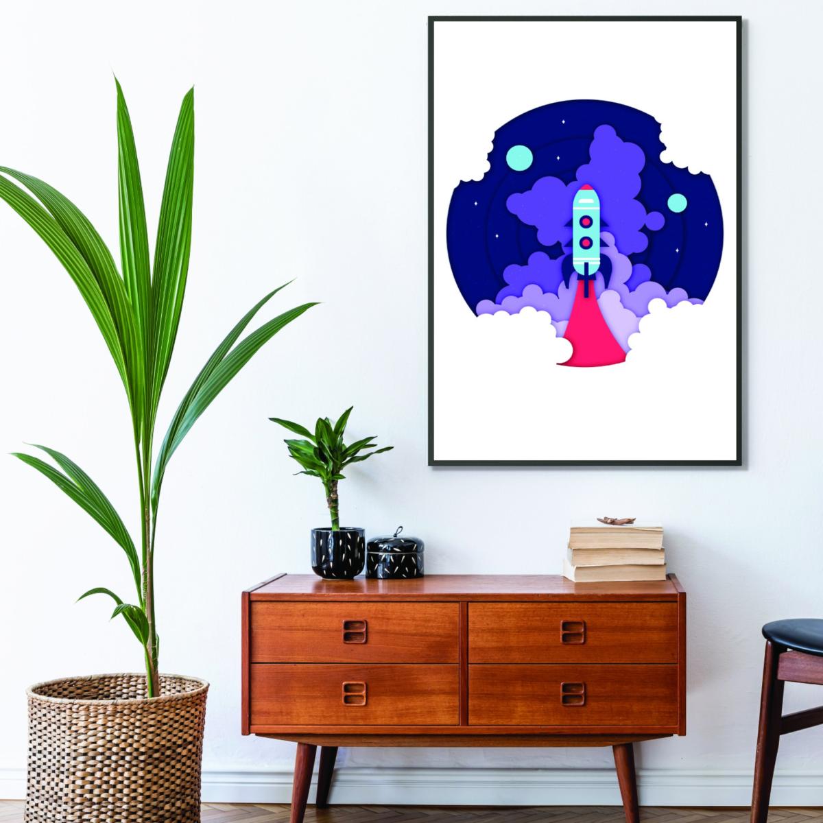Pink / Purple To The Moon A2 420 X 594Mm Stanley Print House – image 3