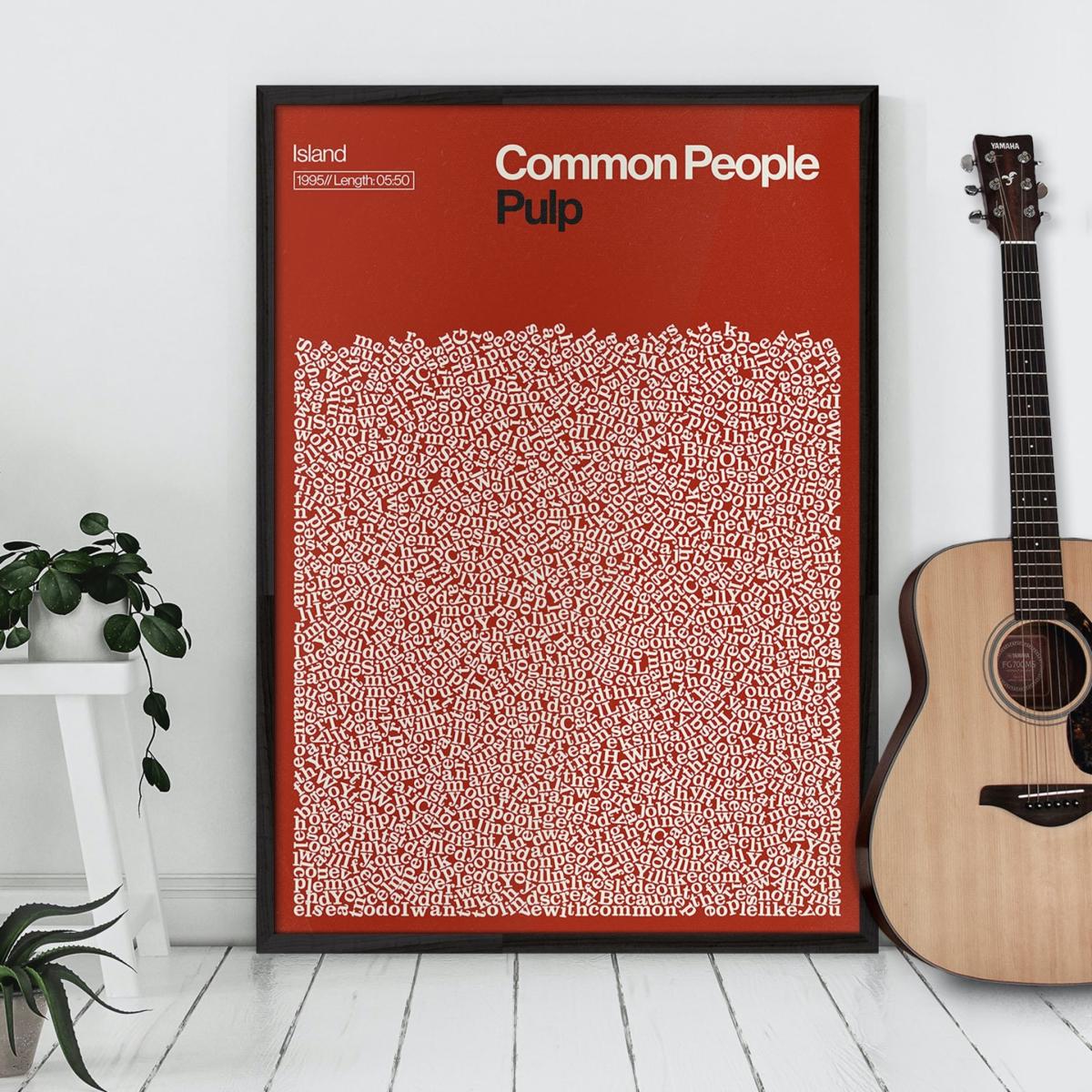 Common People - Song Lyric Print A3 297 X 420Mm Reign & Hail – image 3