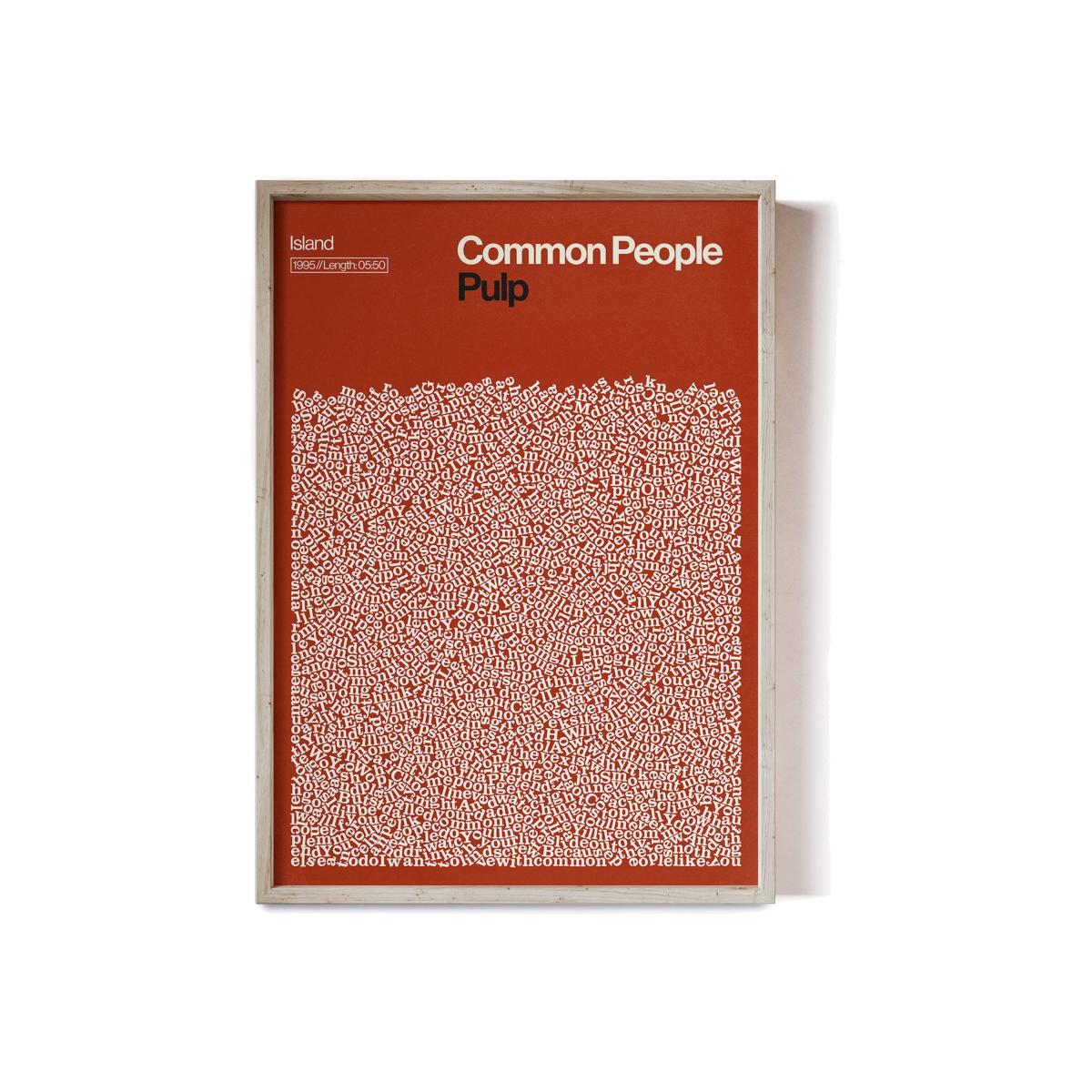 Common People - Song Lyric Print A3 297 X 420Mm Reign & Hail – image 1
