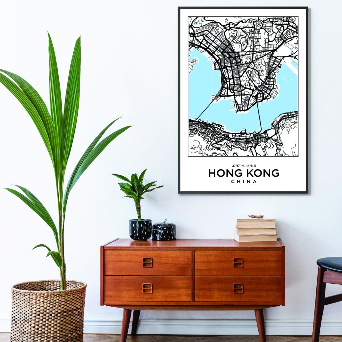 Blue Map Of Hong Kong China Extra Large Stanley Print House – image 3