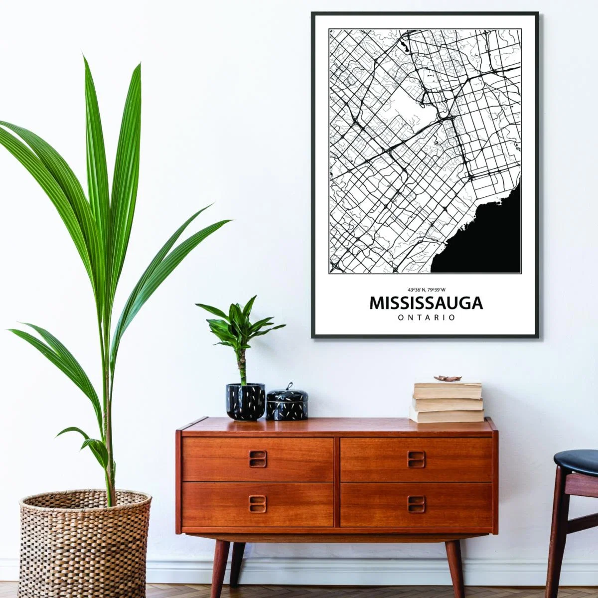 Black Map Of Mississauga A1 594 X 841Mm Stanley Print House – image 3