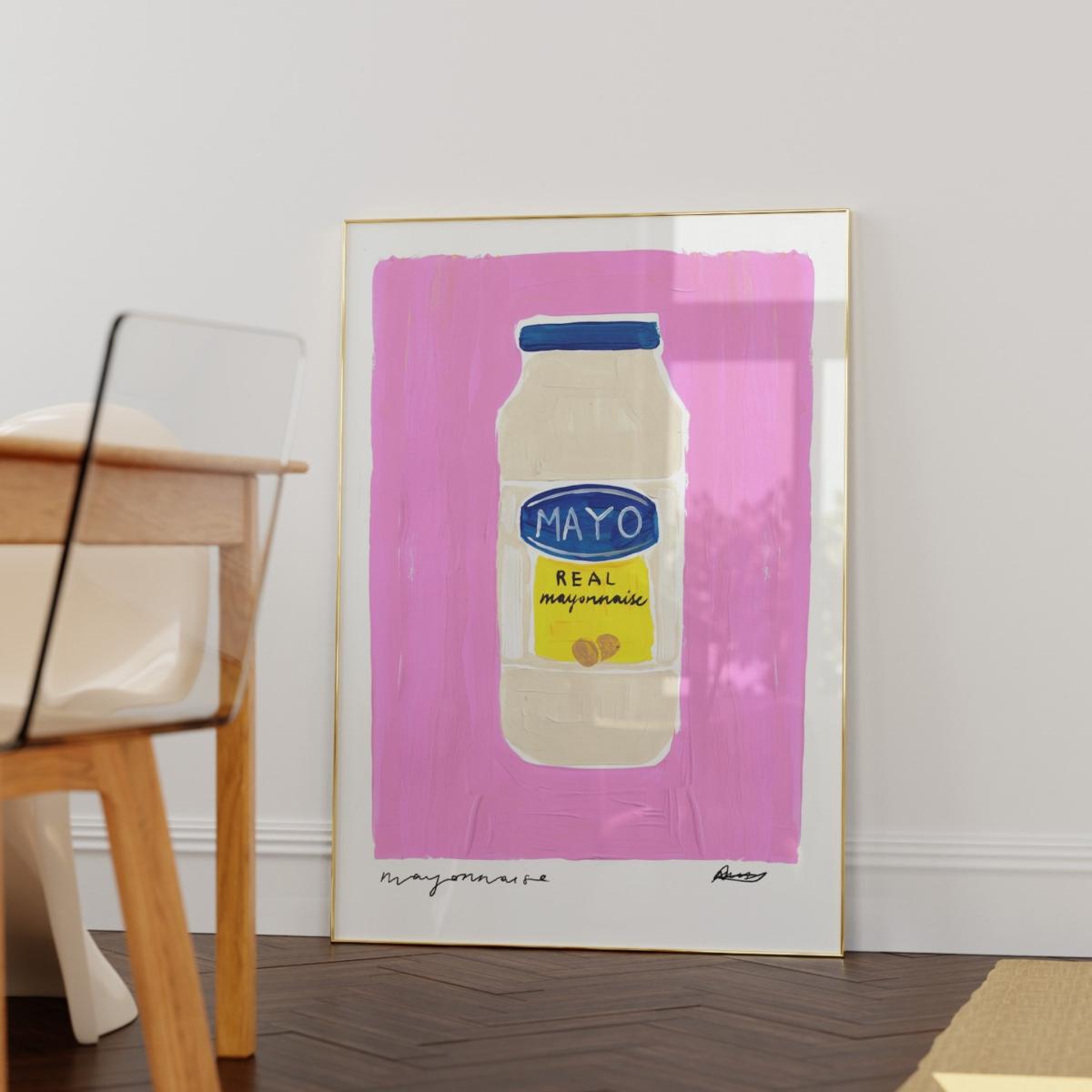 Pink / Purple Mayonnaise Hand Painted Art Print - A2 | Natalie Cass Art – image 2