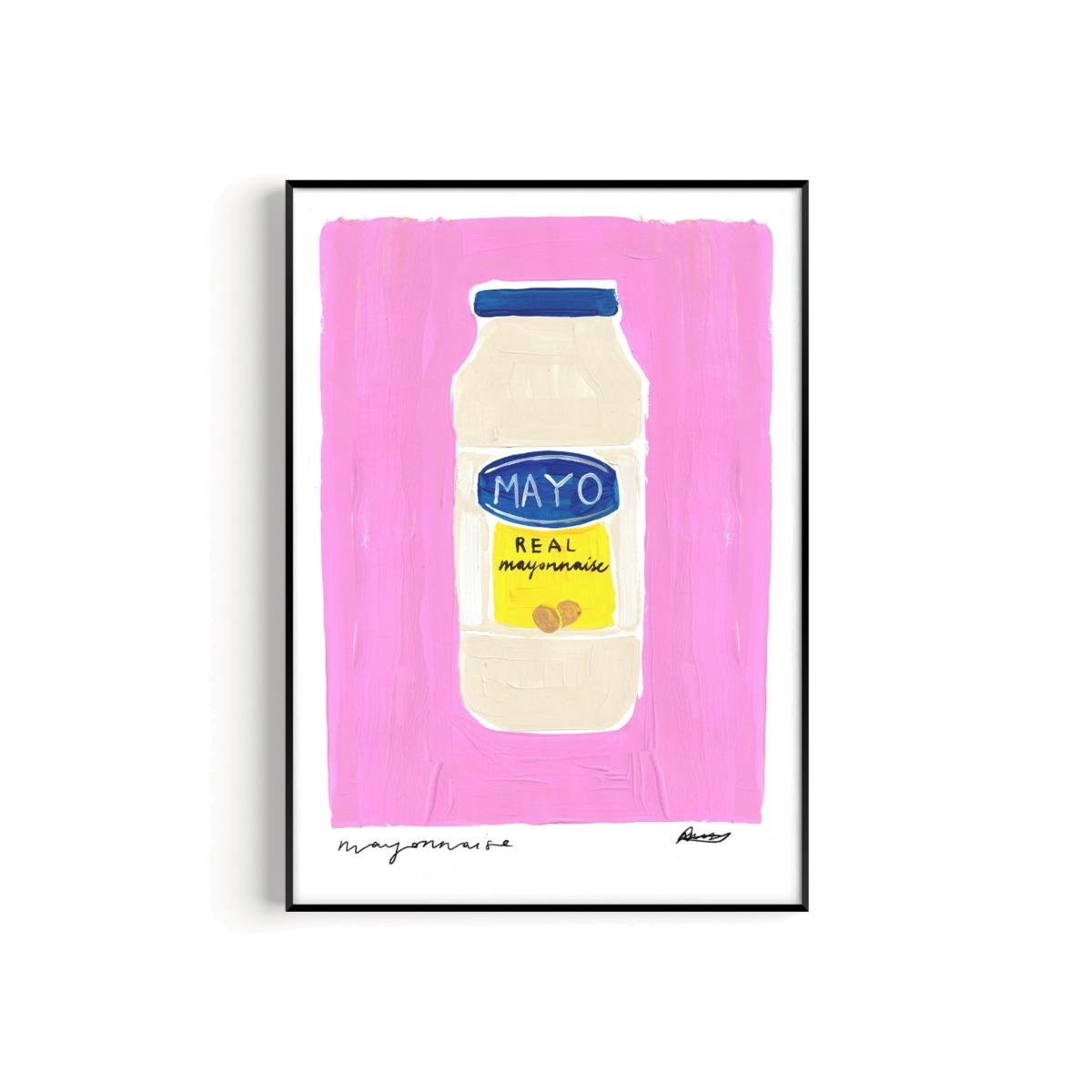 Pink / Purple Mayonnaise Hand Painted Art Print - A2 | Natalie Cass Art – image 1
