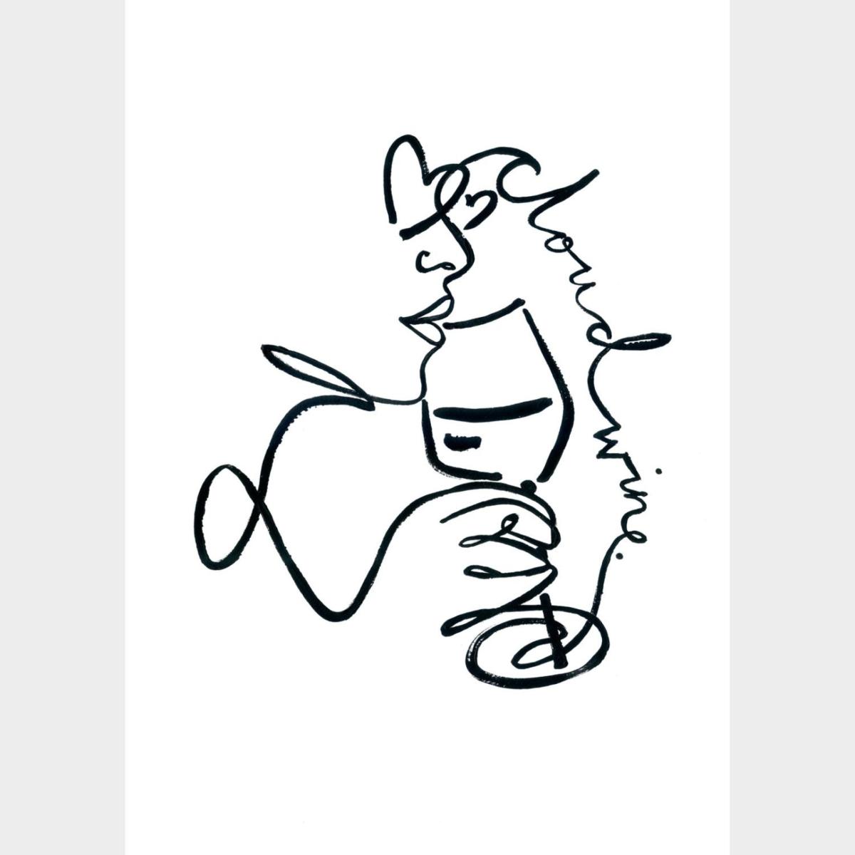 Black Cloud Wine - Line Art Print A3 Byam England – image 2