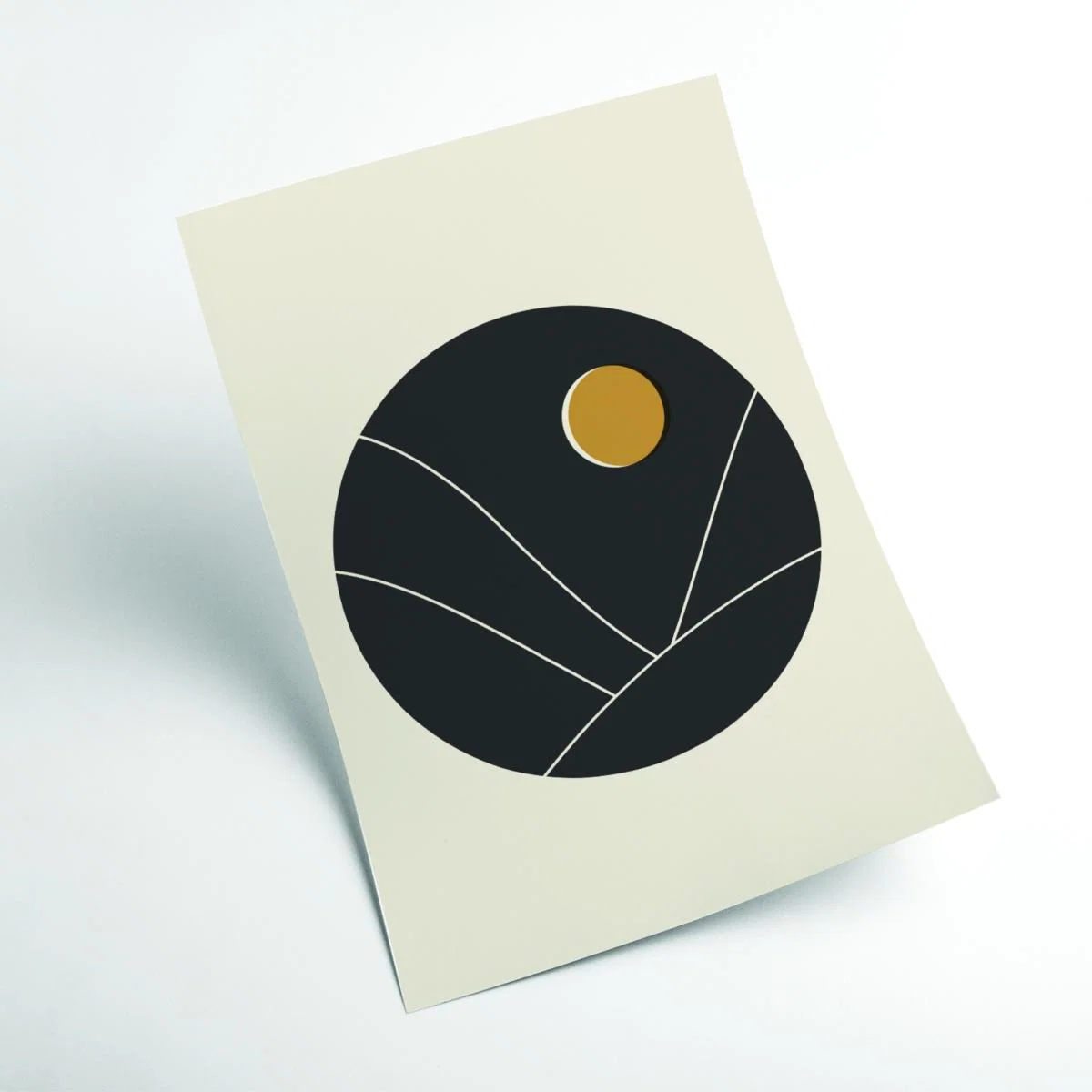 Black Minimal Mountains Series #4 Large Stanley Print House – image 2