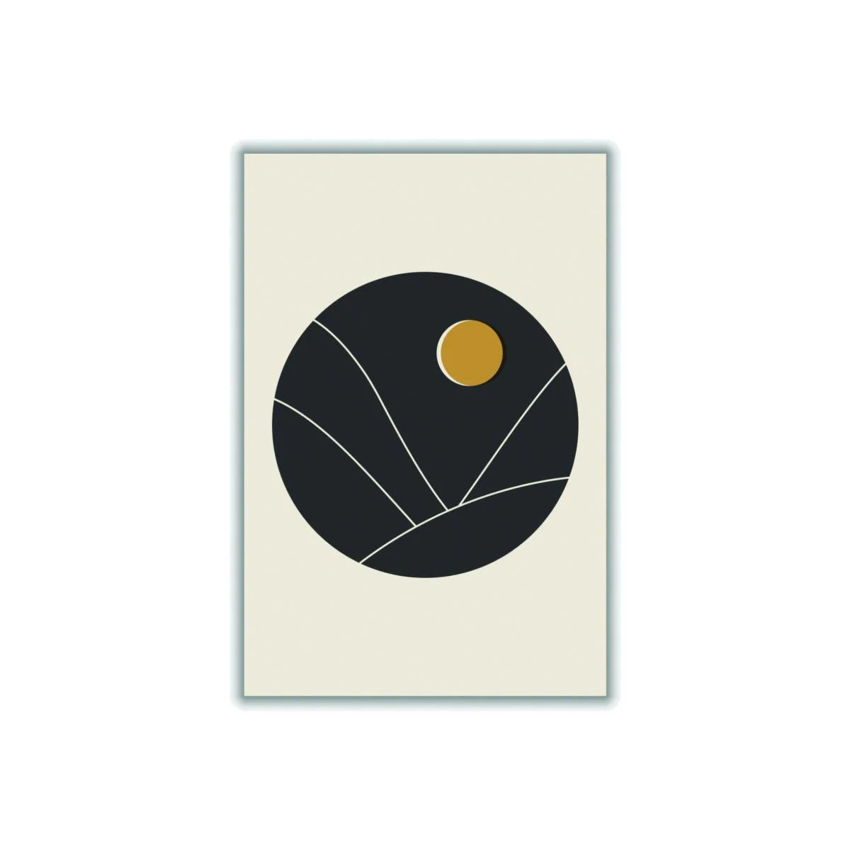 Black Minimal Mountains Series #4 Large Stanley Print House – image 1