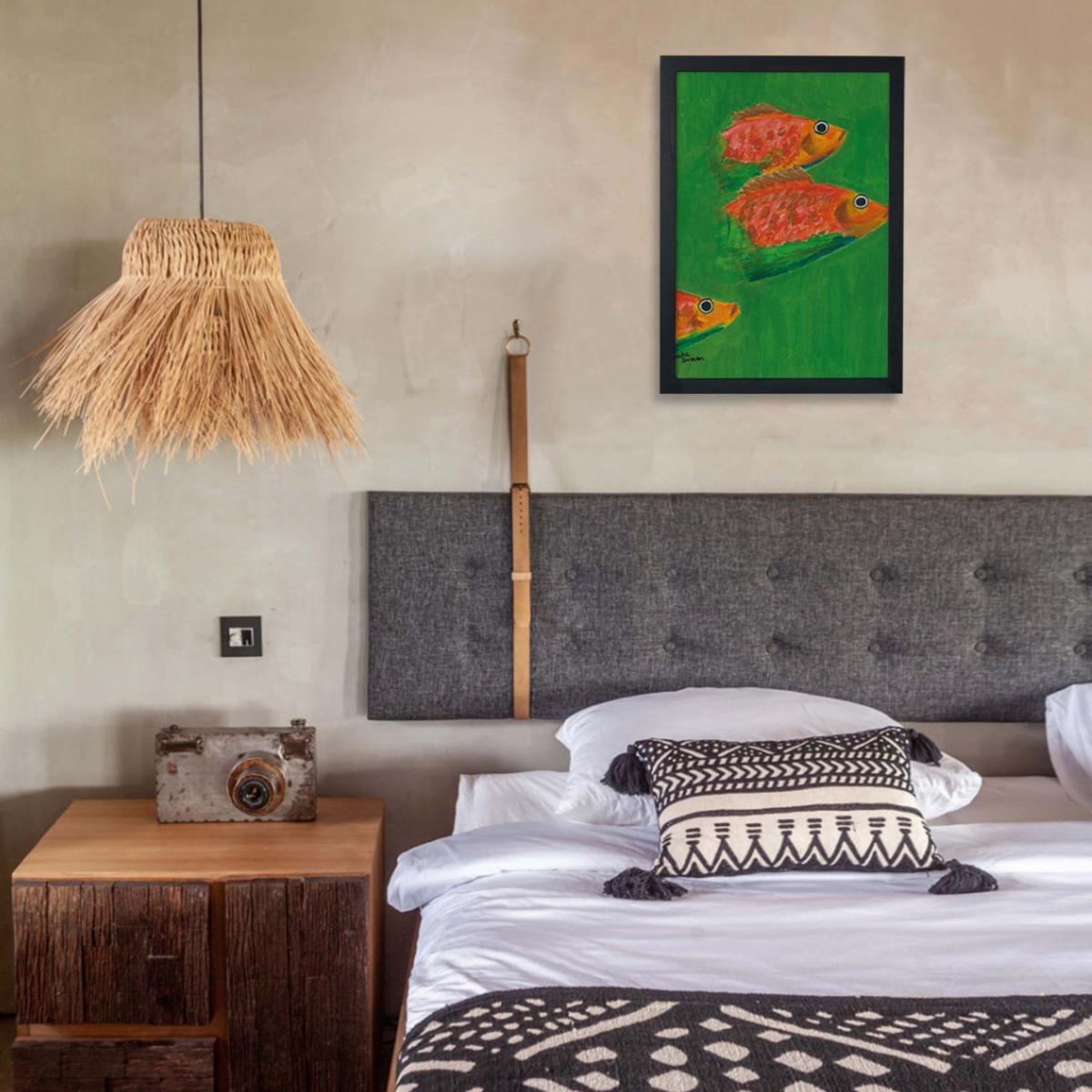 Green 3 Fish Fine Art Print A3 Catchii – image 2
