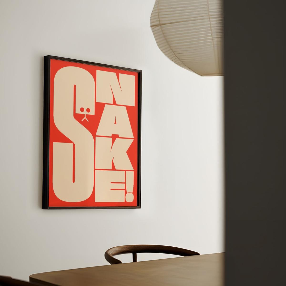 Snake Red - Giclee Fine Art Print - Large | A2 | 420 X 594Mm | East Side Studio London – image 2