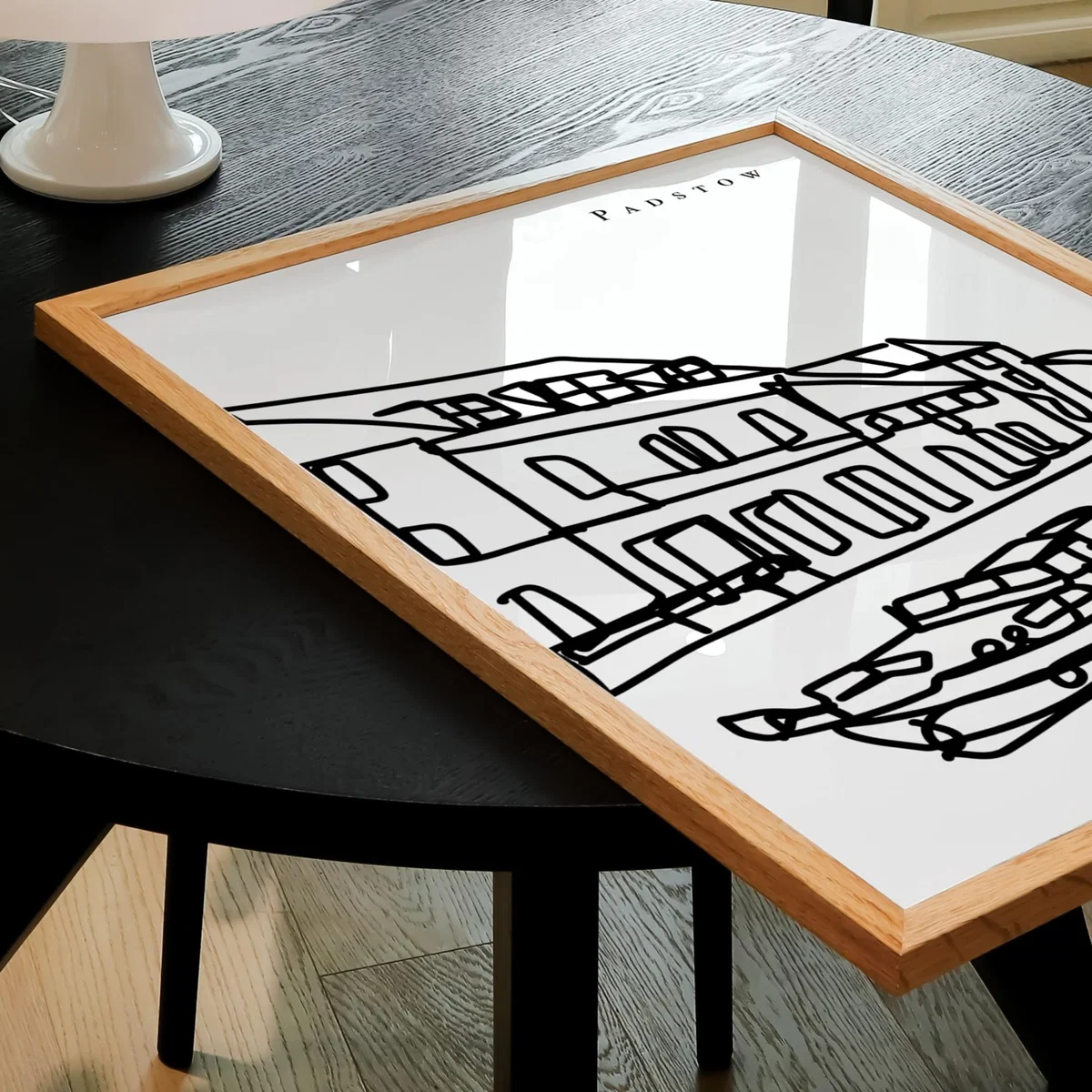 Black / White Padstow Art Print - A2 | A2 | 420 X 594Mm | Natalie Cass Art – image 2