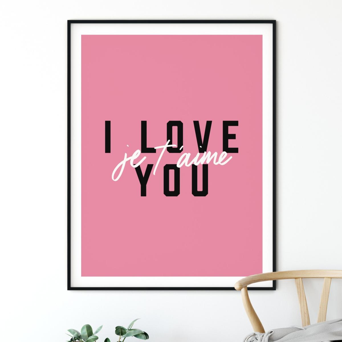 Pink / Purple I Love You A3 297 X 420Mm The Native State – image 3