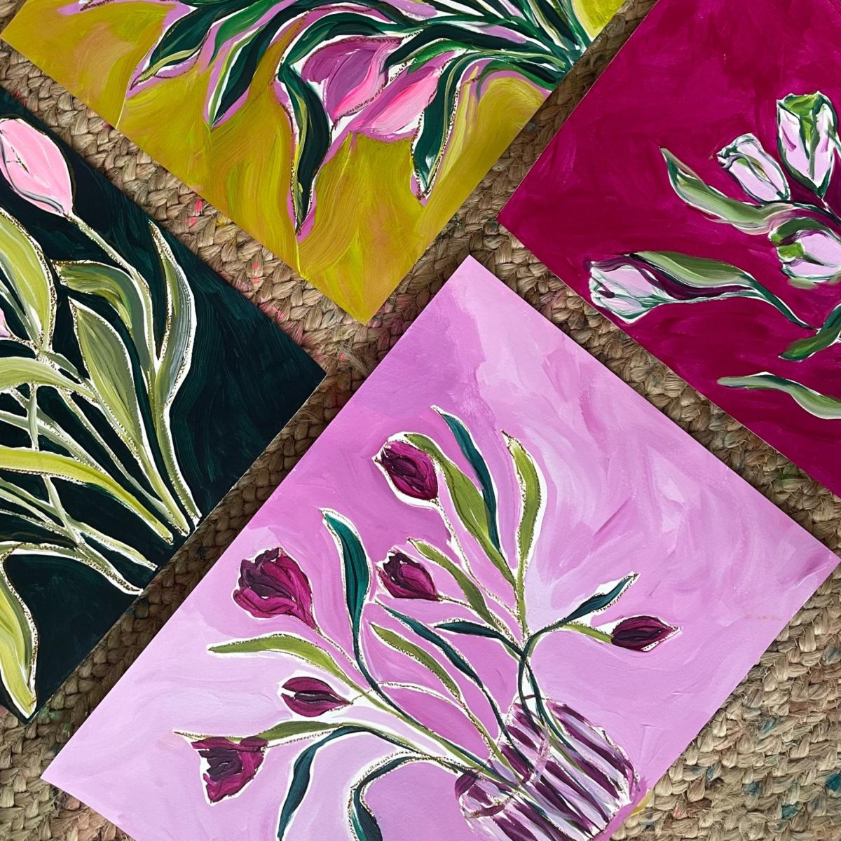 Pink / Purple Sweetheart - Abstract Floral Print Jessica Slack Studio – image 3