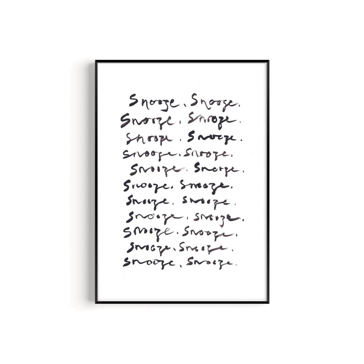 Black / White Snooze Hand Painted Art Print - A3 | Natalie Cass Art – image 1
