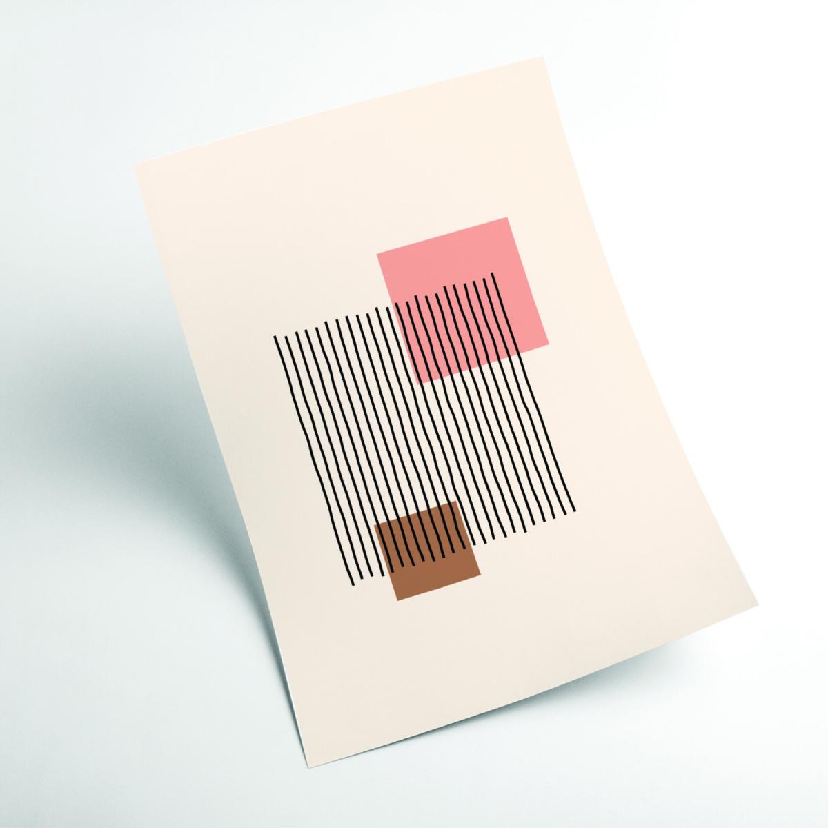 Rose Gold Geometric Abstract Shapes Iiii A3 297 X 420Mm Stanley Print House – image 2