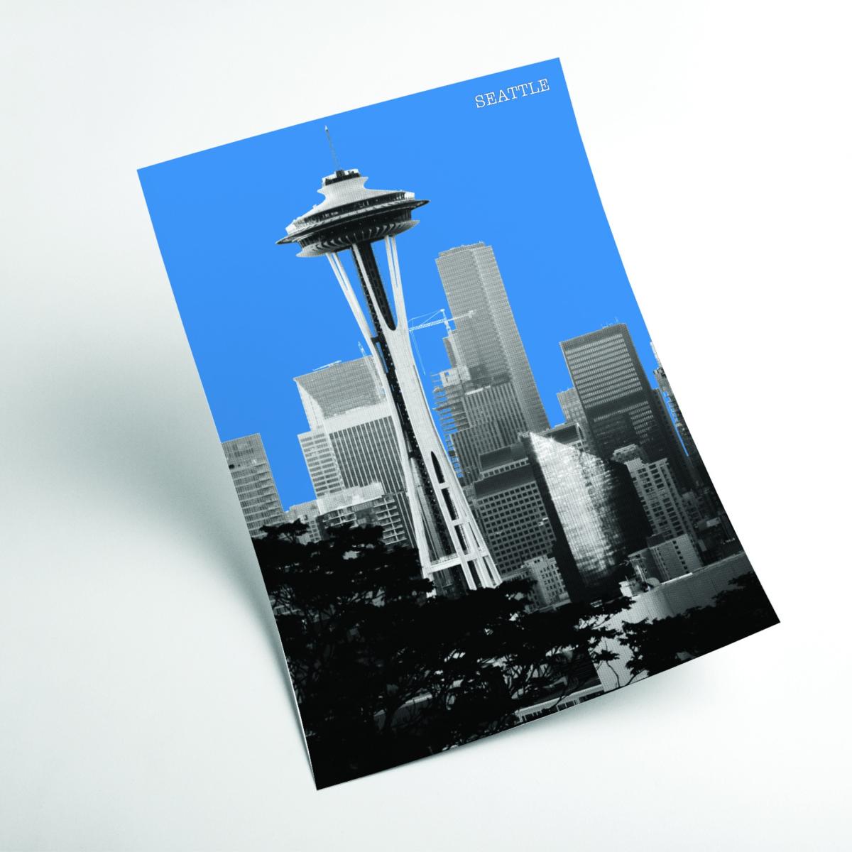 Halftone Seattle Blue A4 210 X 297Mm Stanley Print House – image 2