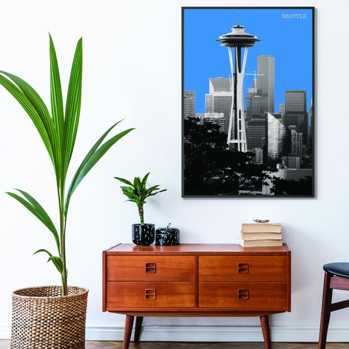 Halftone Seattle Blue A4 210 X 297Mm Stanley Print House – image 3