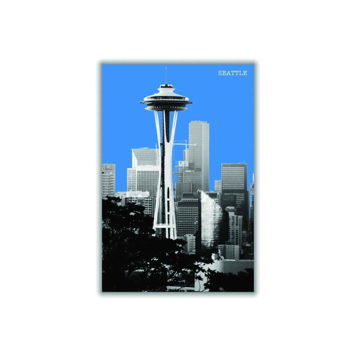 Halftone Seattle Blue A4 210 X 297Mm Stanley Print House – image 1