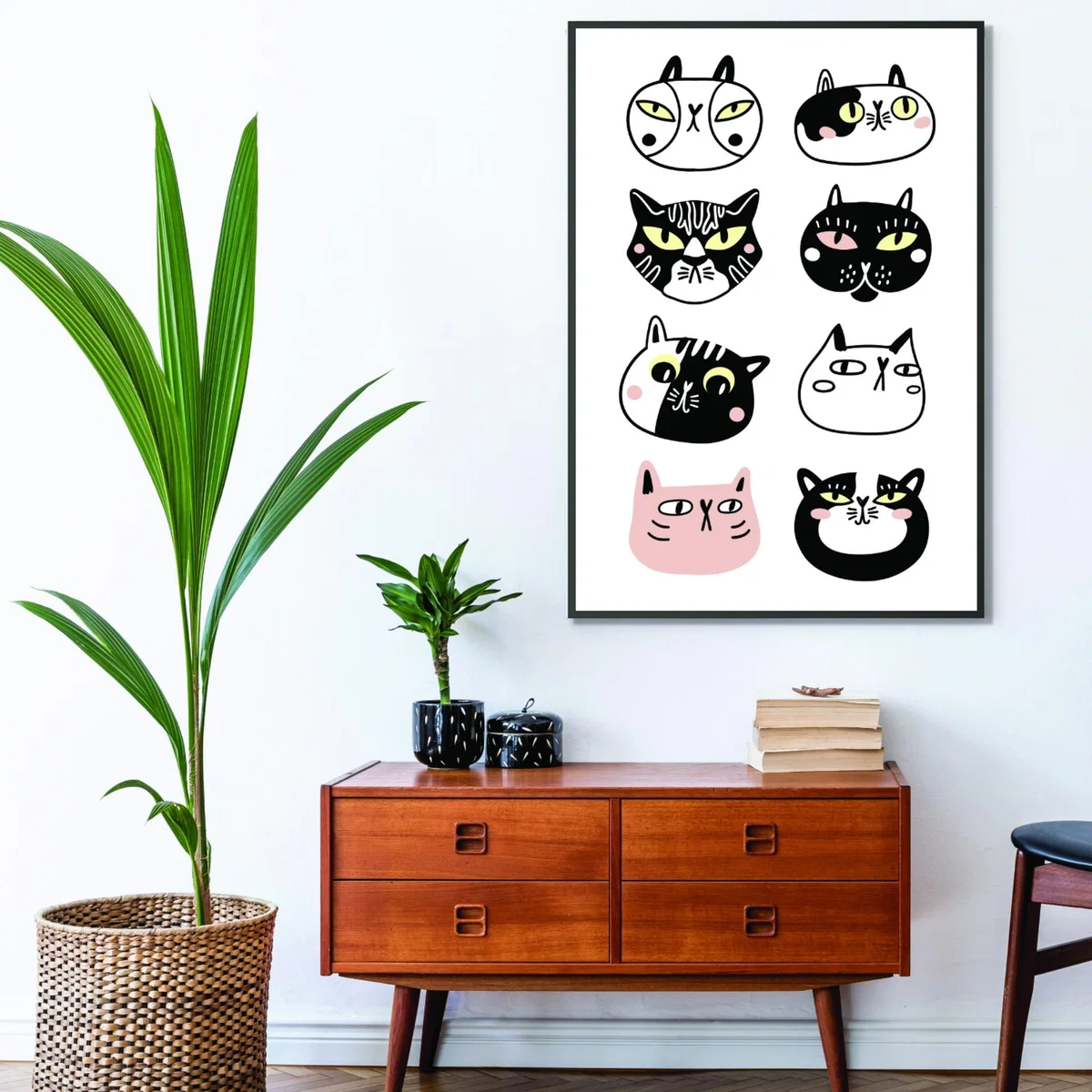 Black Crazy Cat Lady A3 297 X 420Mm Stanley Print House – image 3