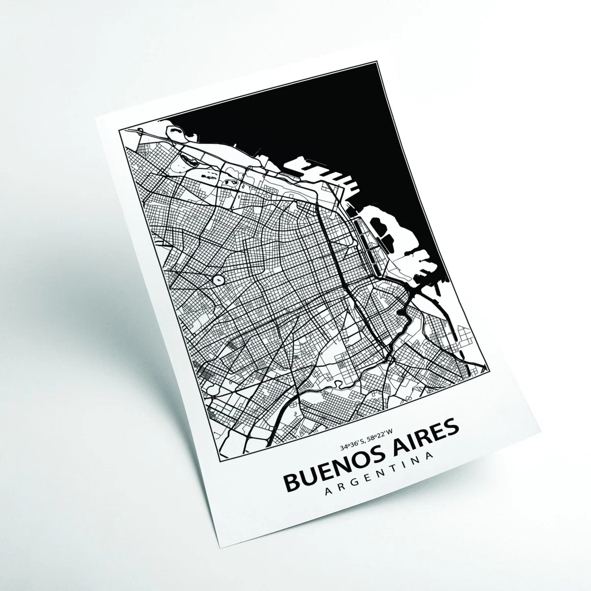 Black Map Of Buenos Aires Small Stanley Print House – image 2