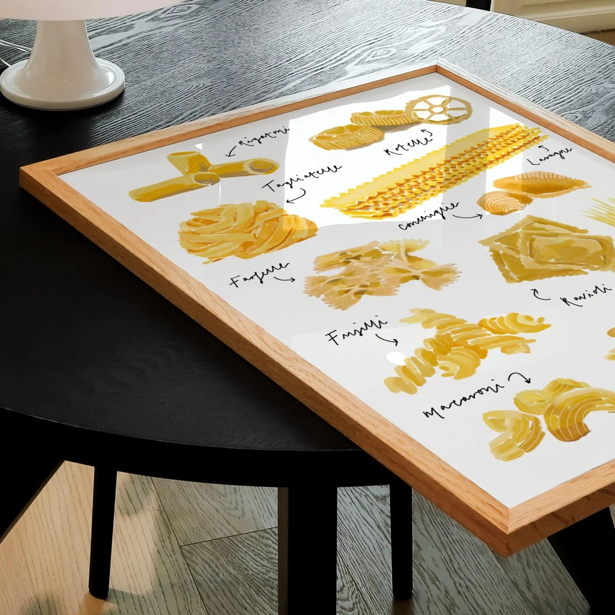 Yellow / Orange Pasta Hand Painted Art Print - A3 Natalie Cass Art – image 4