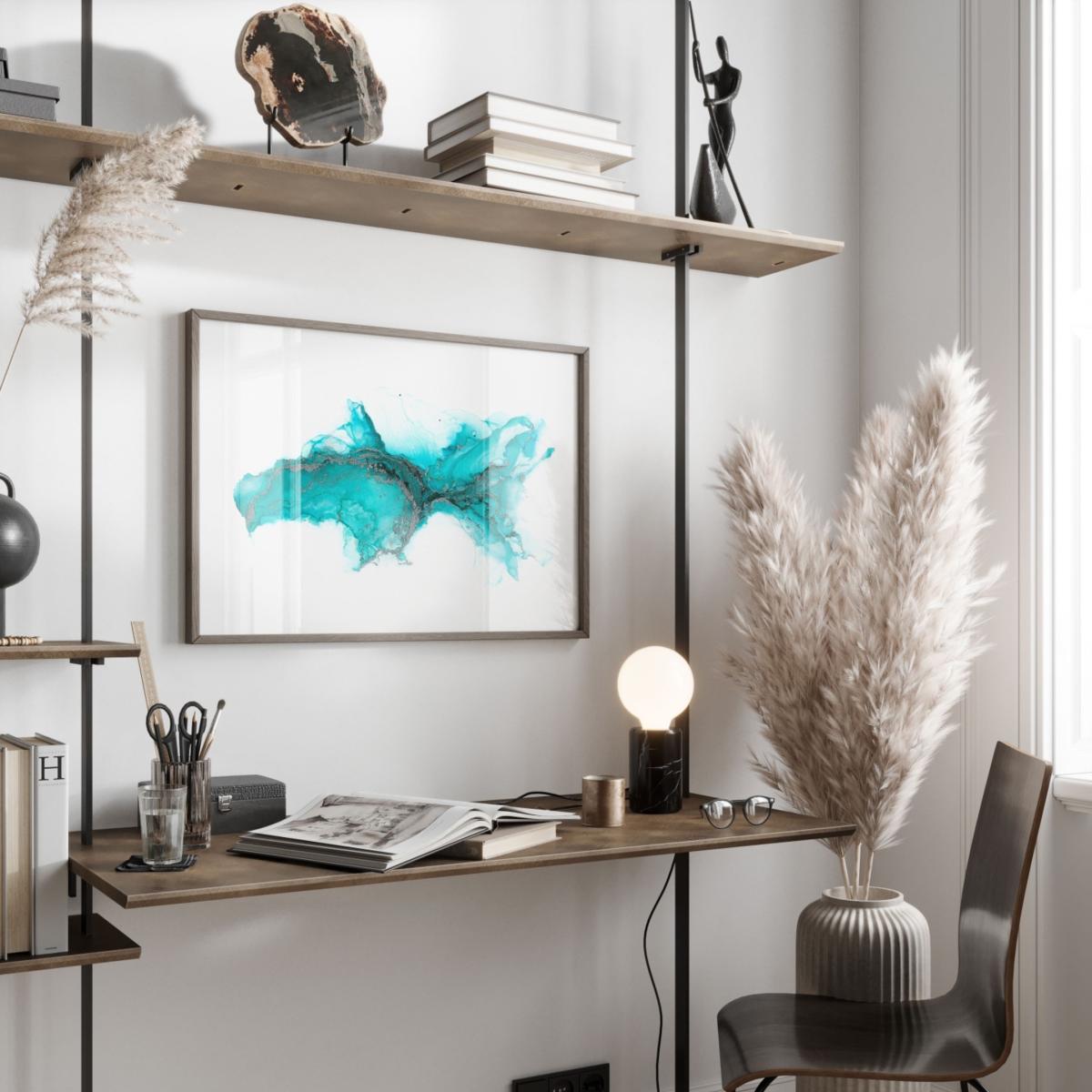 Blue / Silver Tidal - A3 Fine Art Print | A3 | 297 X 420Mm | Art by Affie – image 2