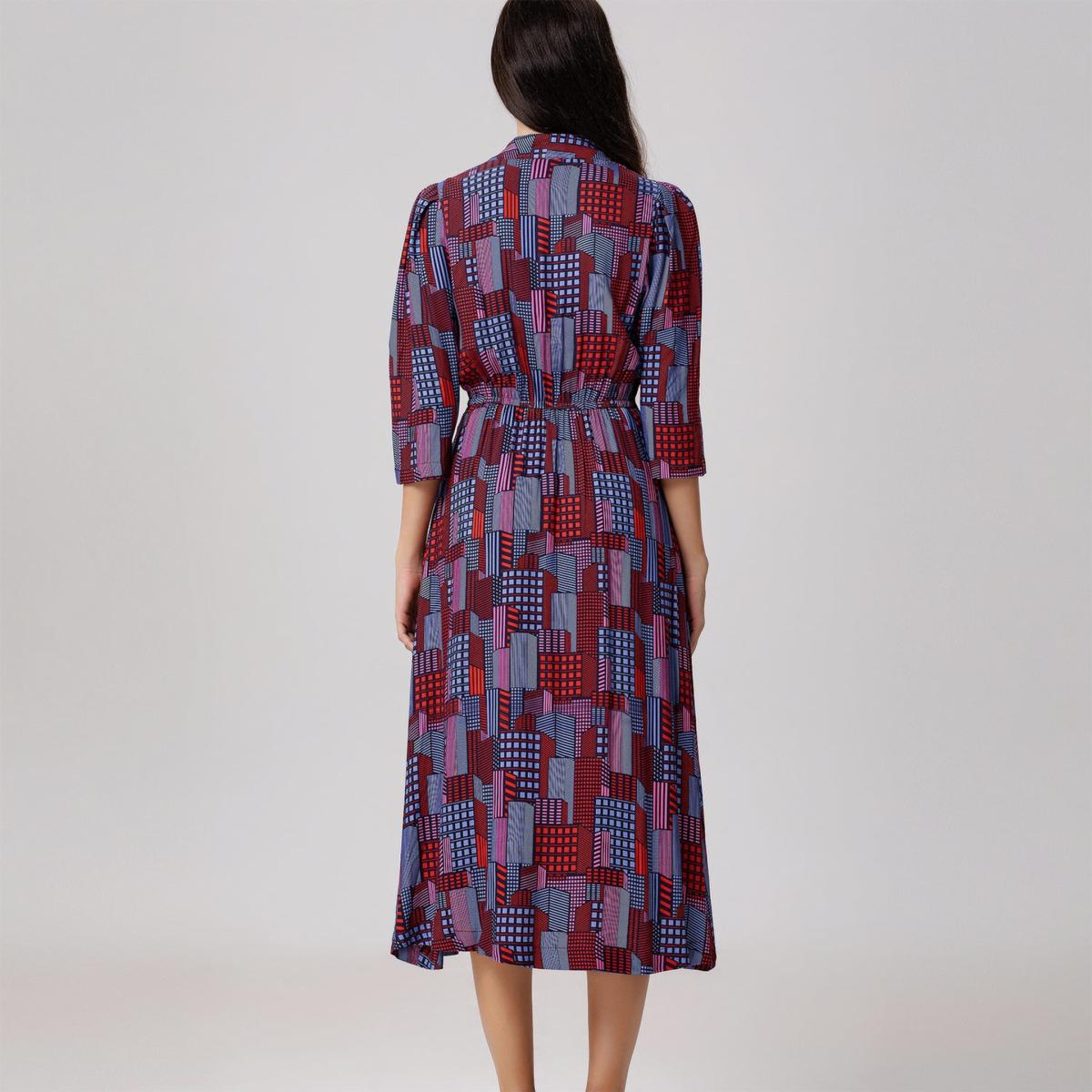 Women's Graphic Print Midi Blouse-Dress | Extra Small | Smart and Joy – image 7