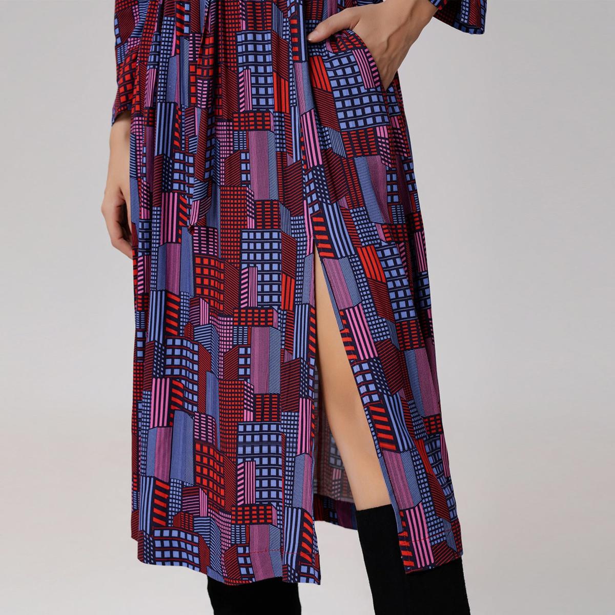 Women's Graphic Print Midi Blouse-Dress | Extra Small | Smart and Joy – image 9