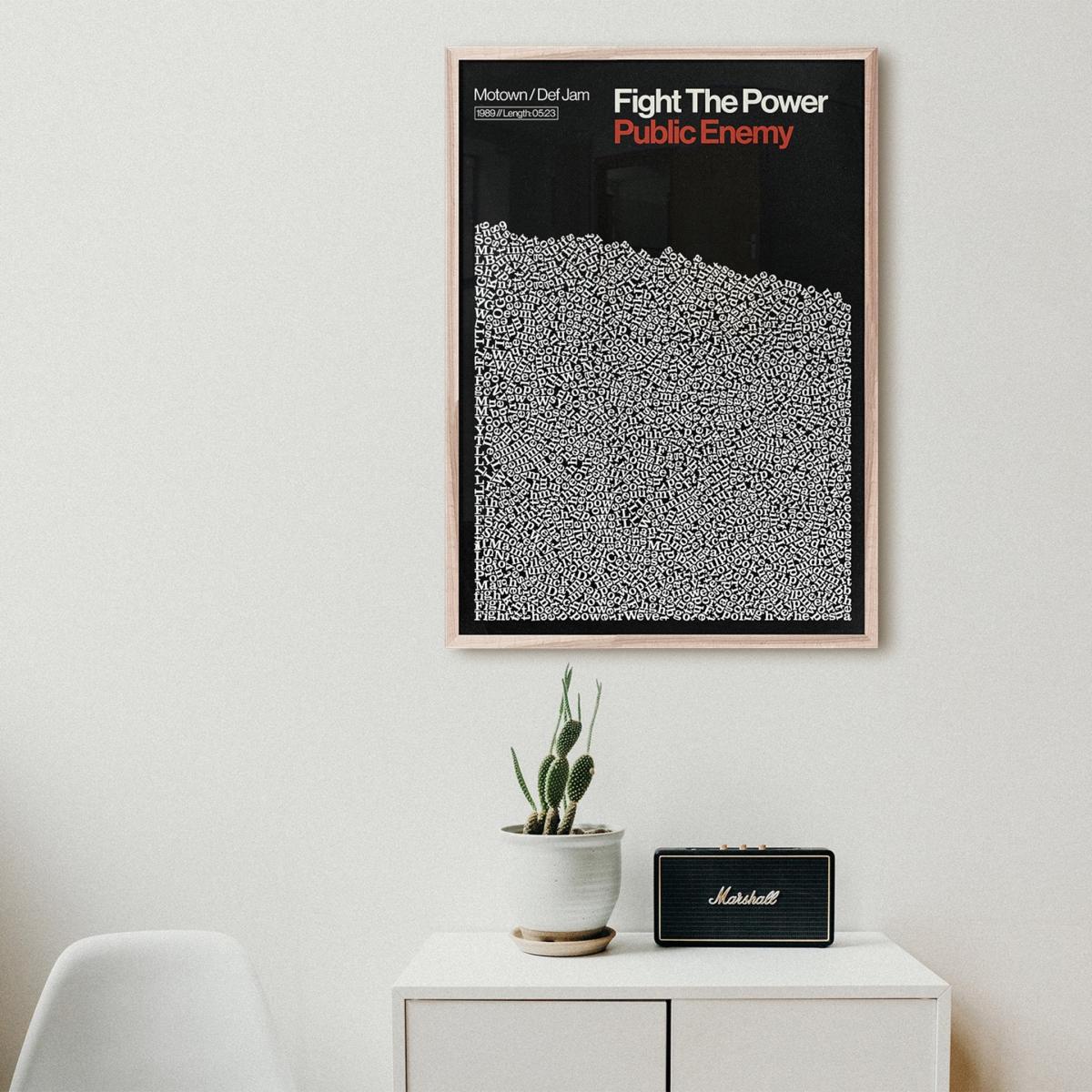 Fight The Power - Song Lyric Print A3 297 X 420Mm Reign & Hail – image 2