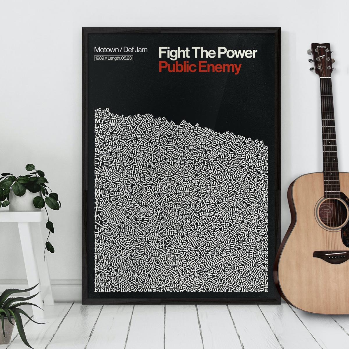 Fight The Power - Song Lyric Print A3 297 X 420Mm Reign & Hail – image 3