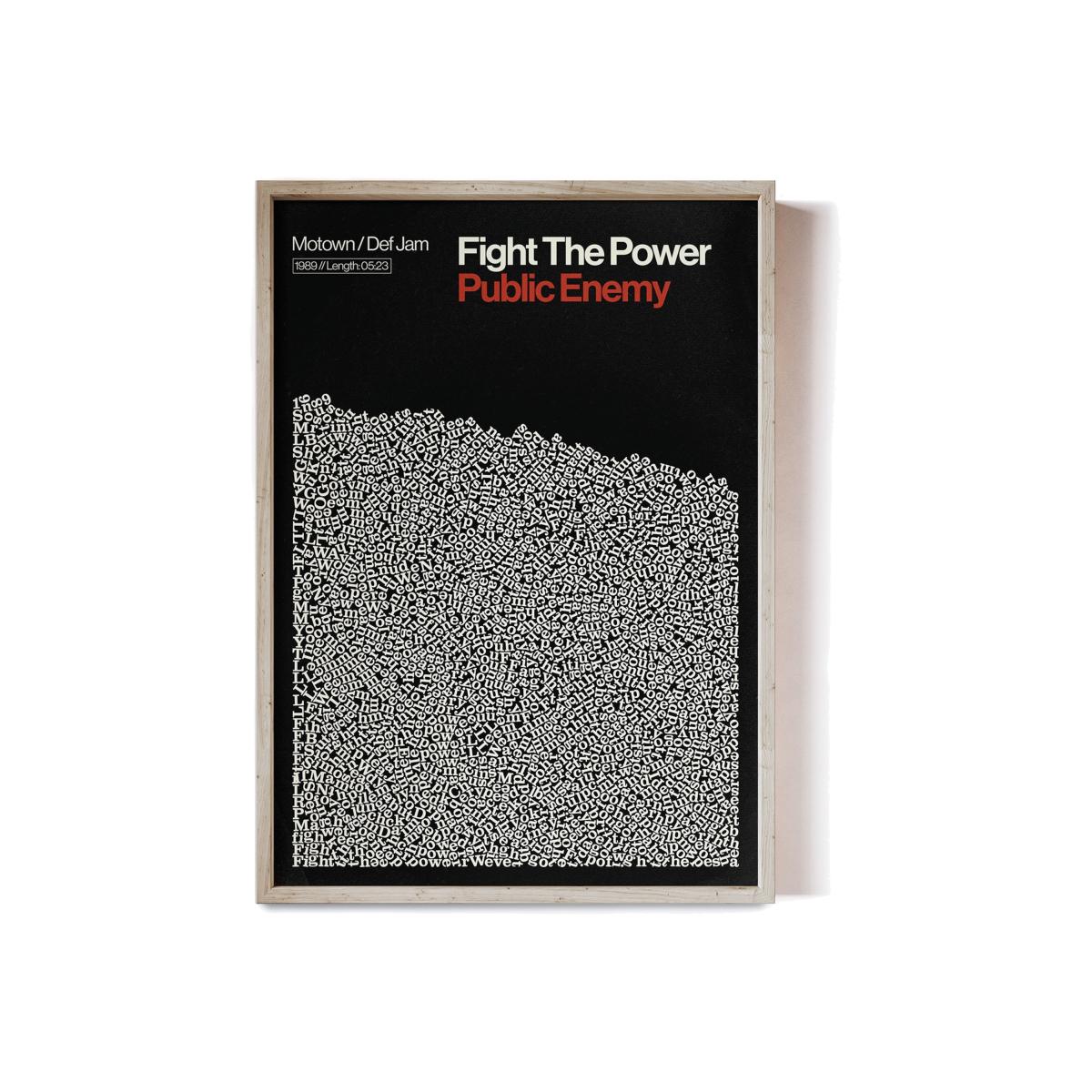 Fight The Power - Song Lyric Print A3 297 X 420Mm Reign & Hail – image 1