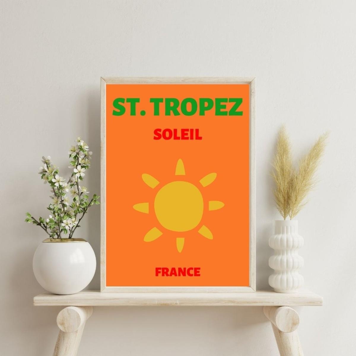 Yellow / Orange St. Tropez Soleil Poster | Artchi – image 2