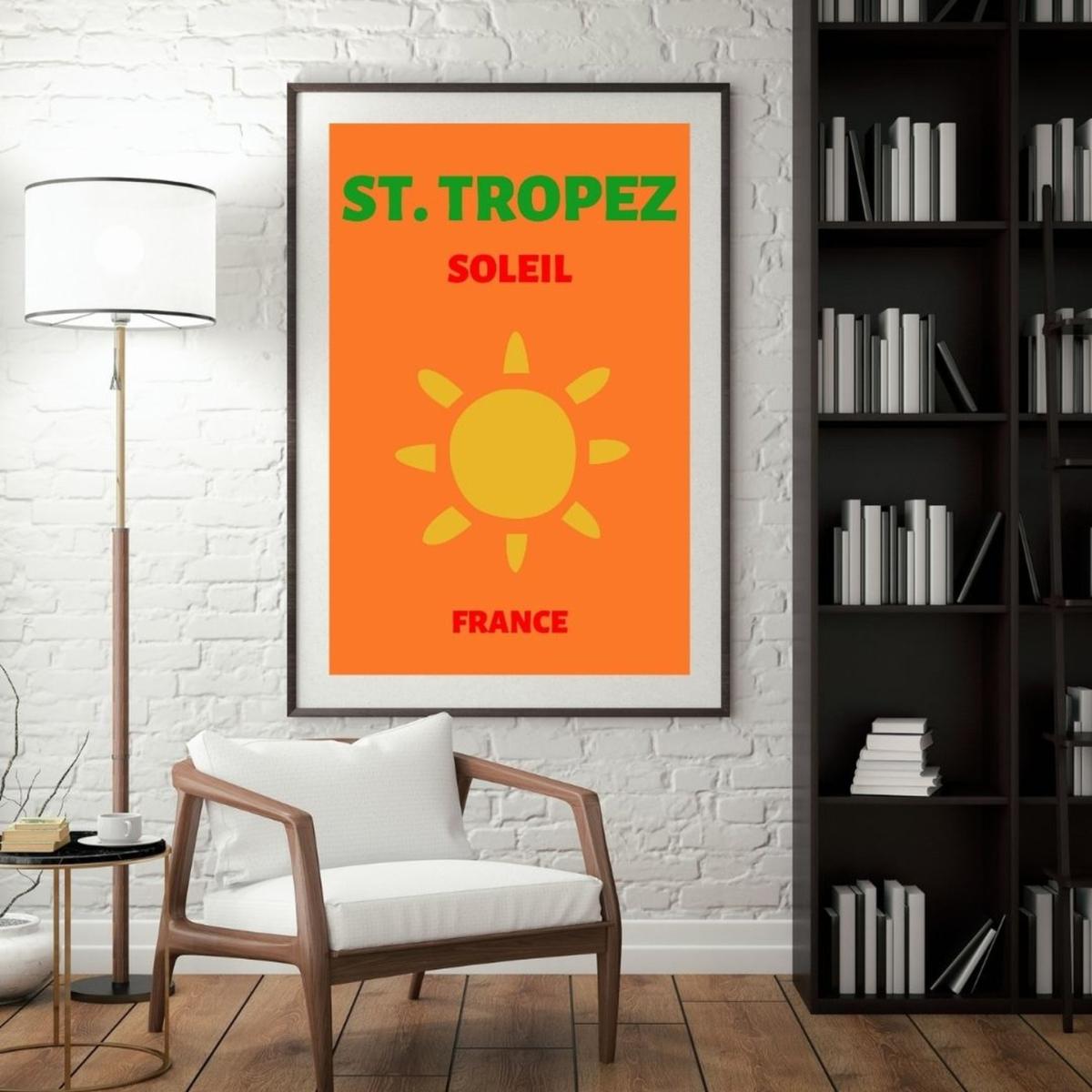 Yellow / Orange St. Tropez Soleil Poster | Artchi – image 3