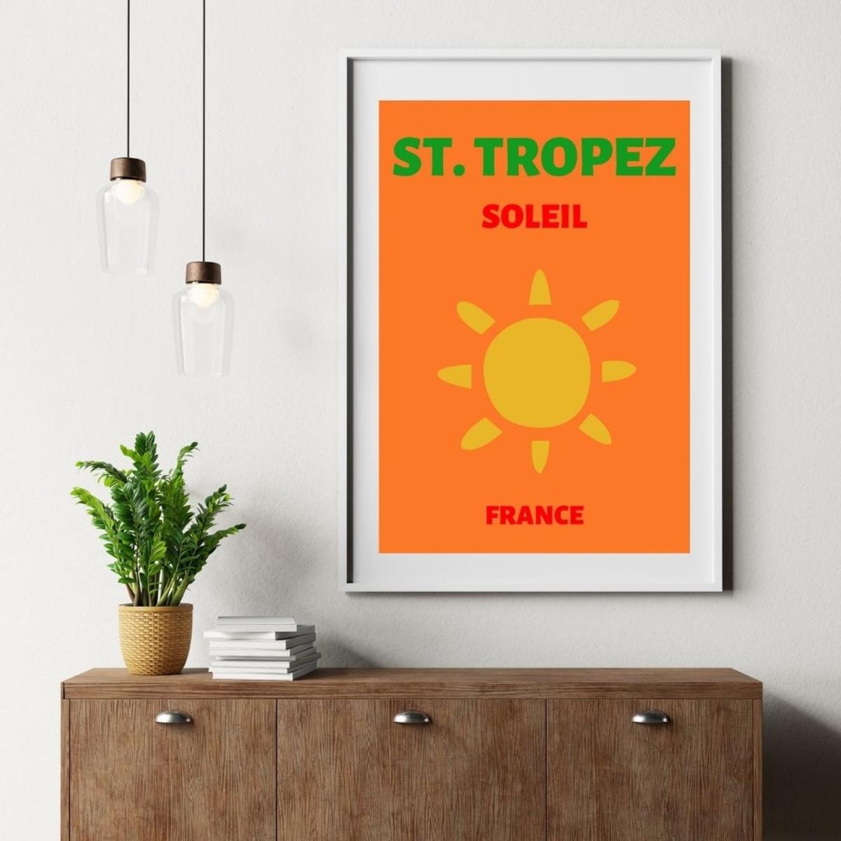 Yellow / Orange St. Tropez Soleil Poster | Artchi – image 4