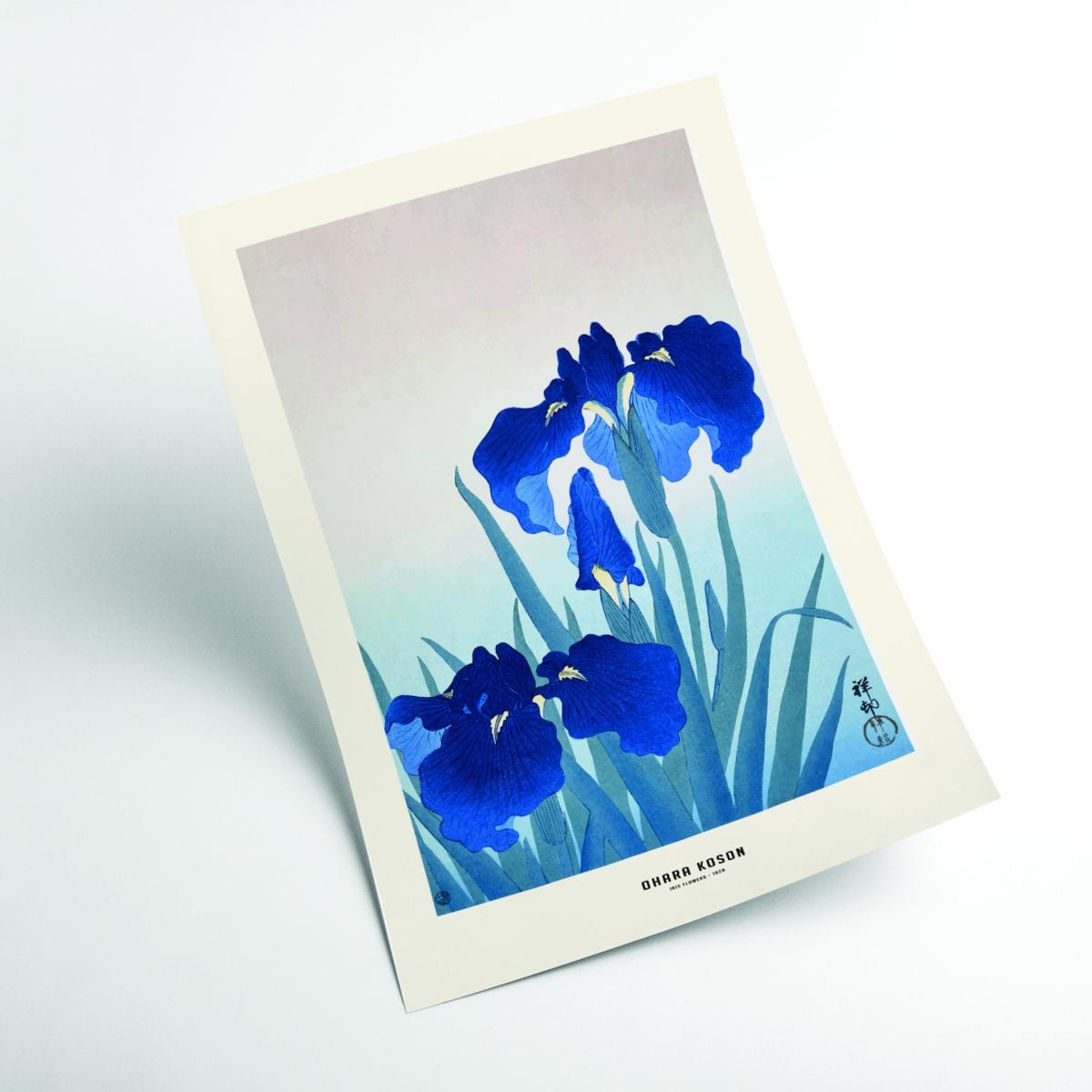 Blue Ohara Koson - Iris Flowers Medium Stanley Print House – image 2