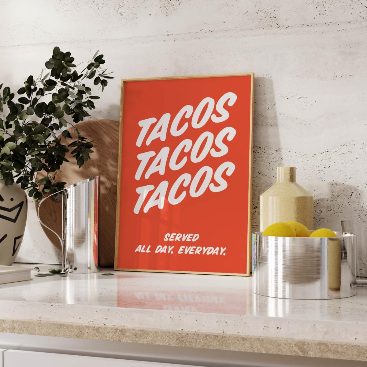 Red / White A3 Red Tacos Print Sofe Store – image 2