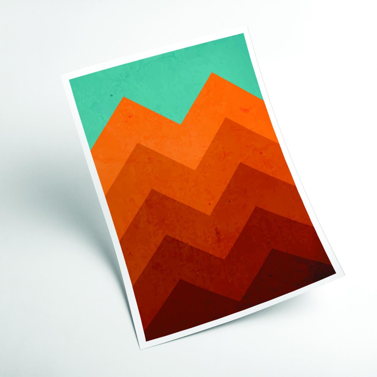 Yellow / Orange Abstract Orange Mountain Large Stanley Print House – image 2