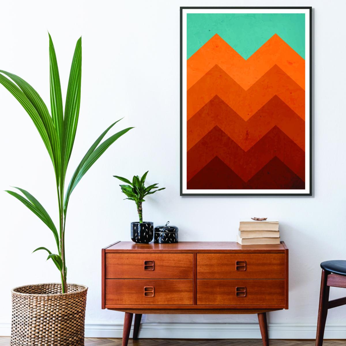 Yellow / Orange Abstract Orange Mountain Large Stanley Print House – image 3