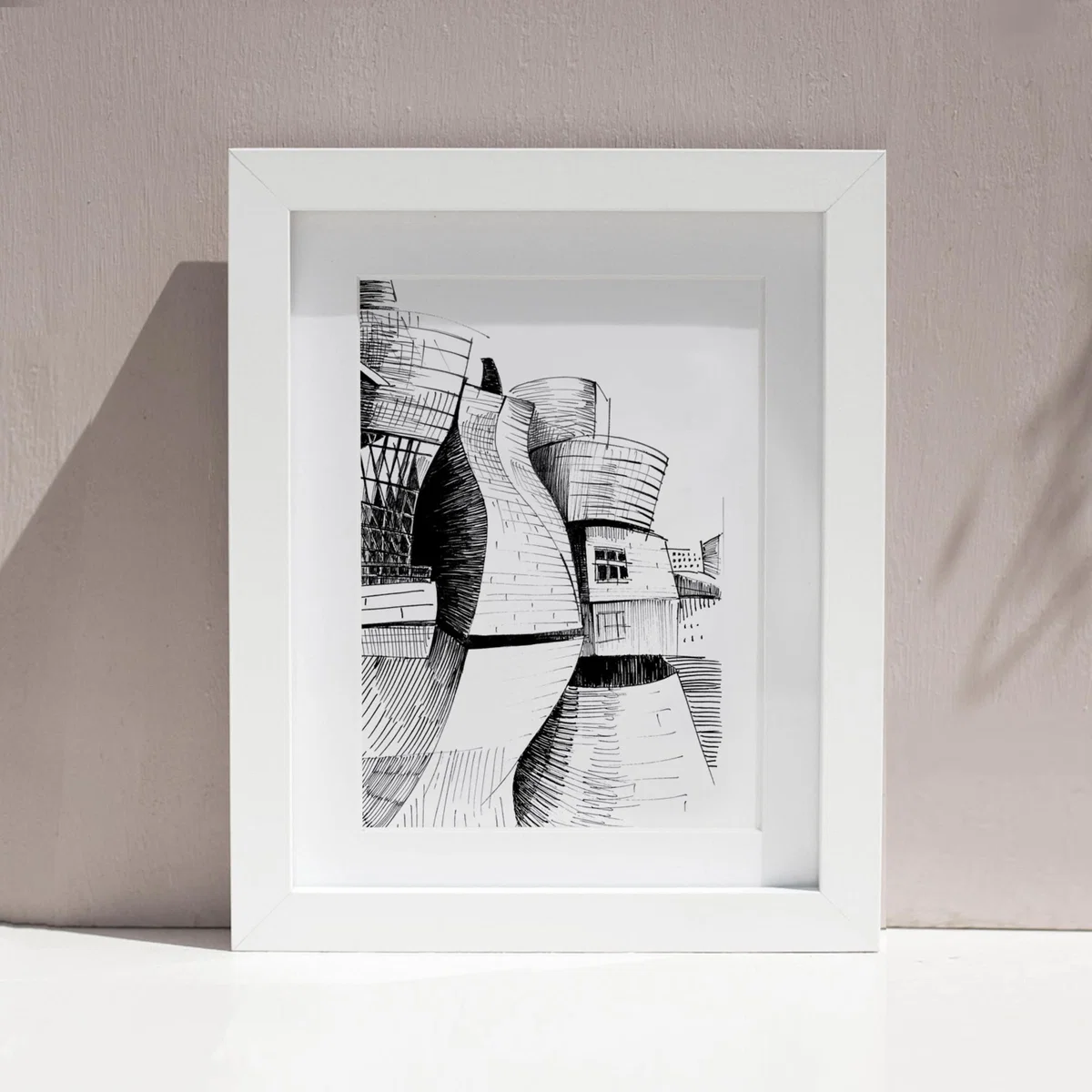 Black / White The Guggenheim Bilbao Art Print: Spain's Modern Architectural Masterpiece A4 210 X 297Mm Awol – image 2
