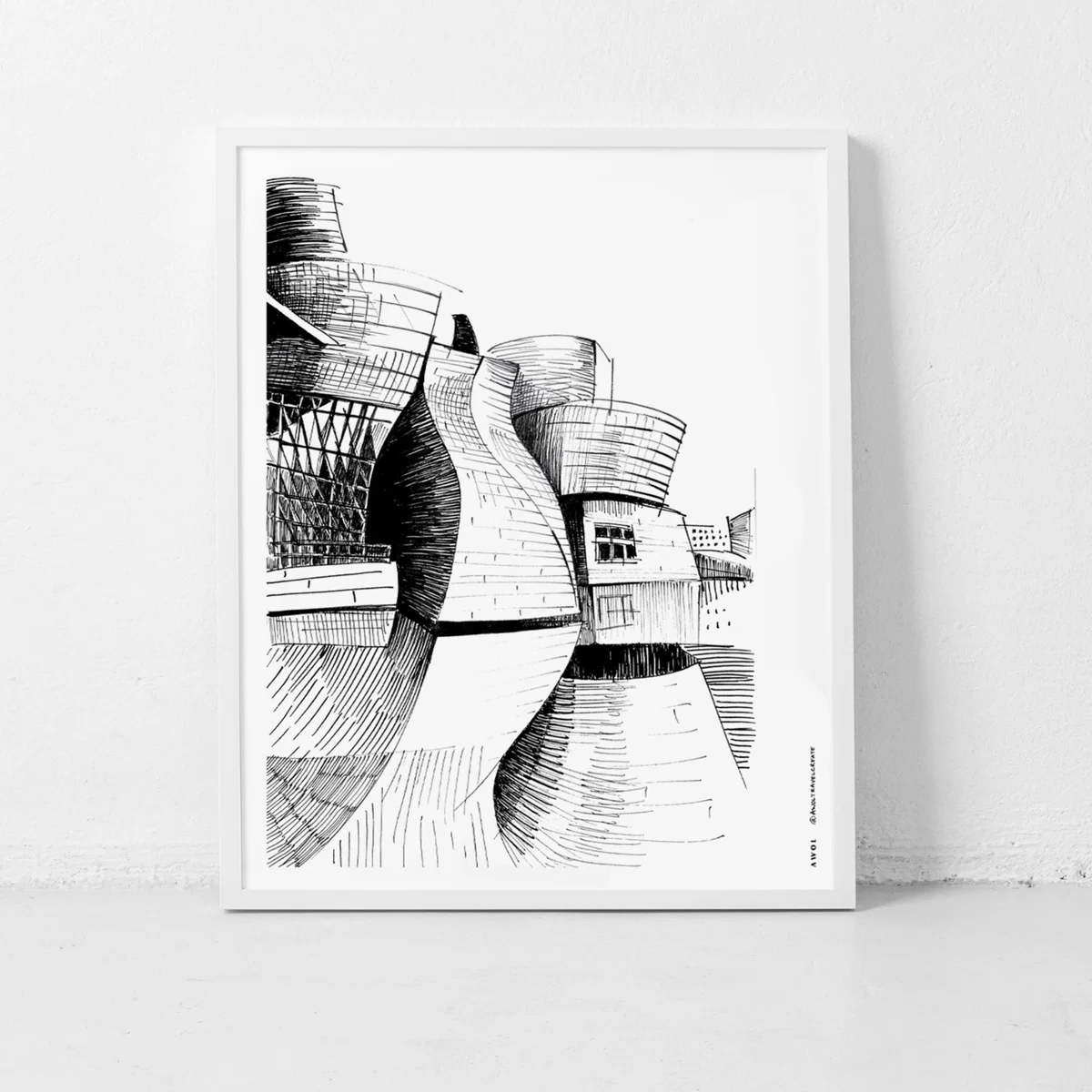 Black / White The Guggenheim Bilbao Art Print: Spain's Modern Architectural Masterpiece A4 210 X 297Mm Awol – image 8