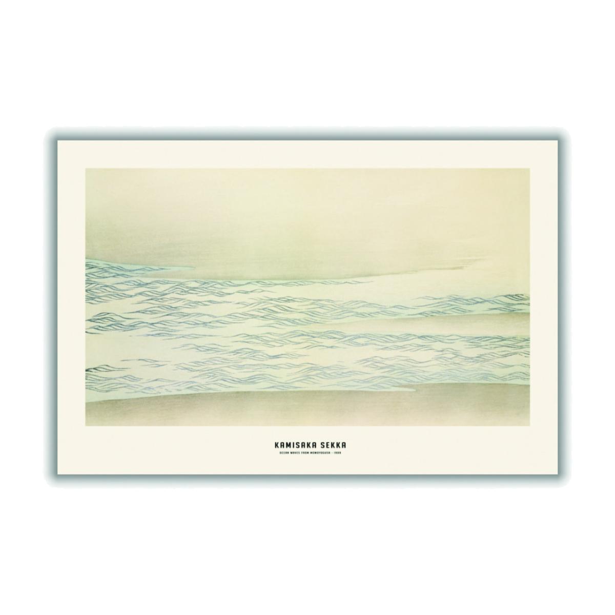 Neutrals Kamisaka Sekka - Ocean Waves From Momoyogusa A3 297 X 420Mm Stanley Print House – image 1