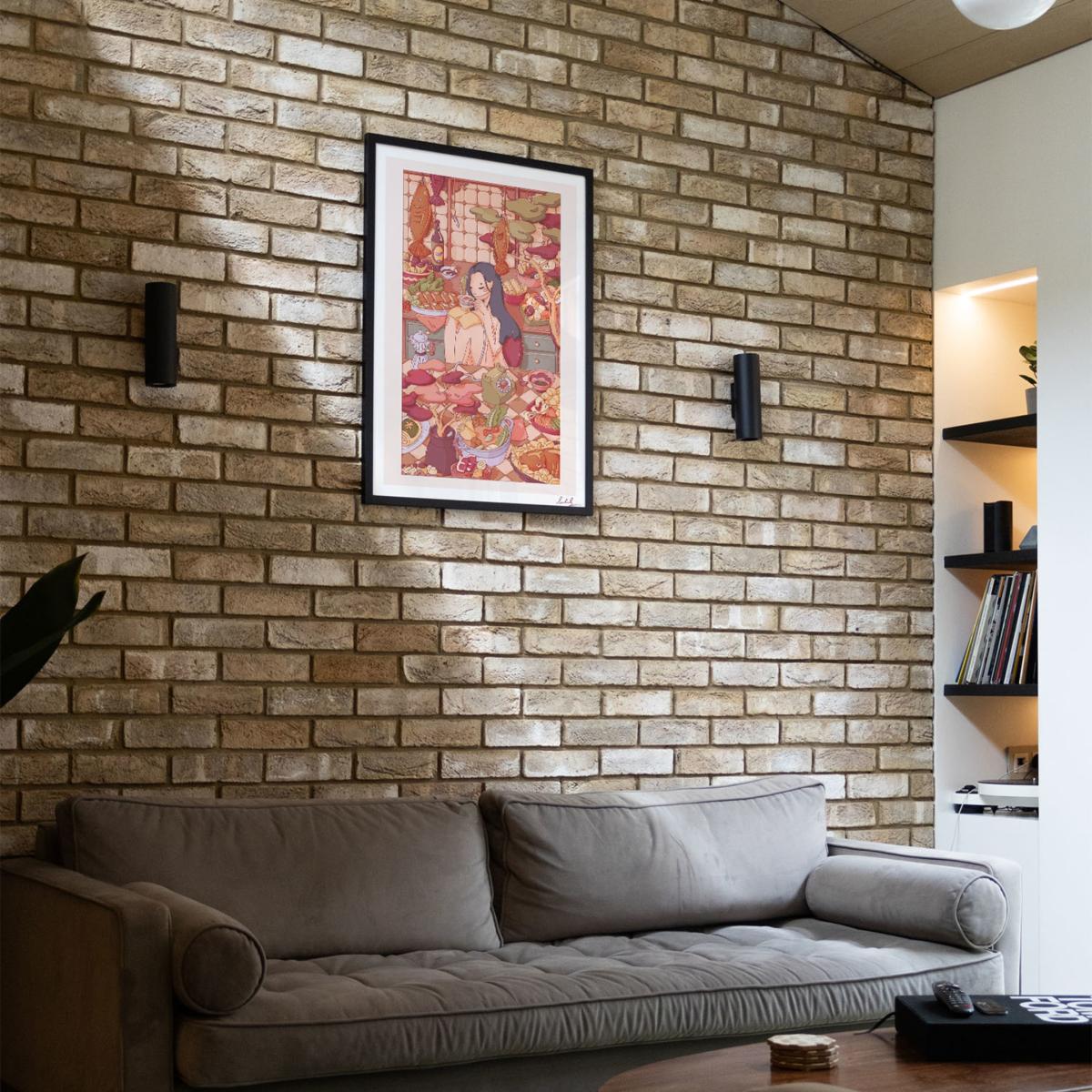 Neutrals / Red Come Over, I Made Too Much Food - Giclee Fine Art Print - Small | A3 | 297 X 420Mm | East Side Studio London – image 3