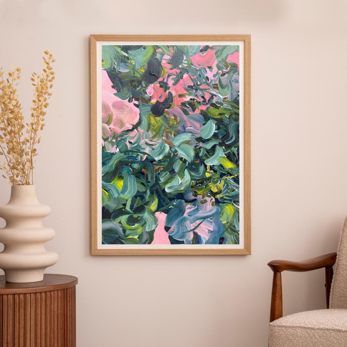 Green Bejewelled Petals - Abstract Floral Print Jessica Slack Studio – image 3