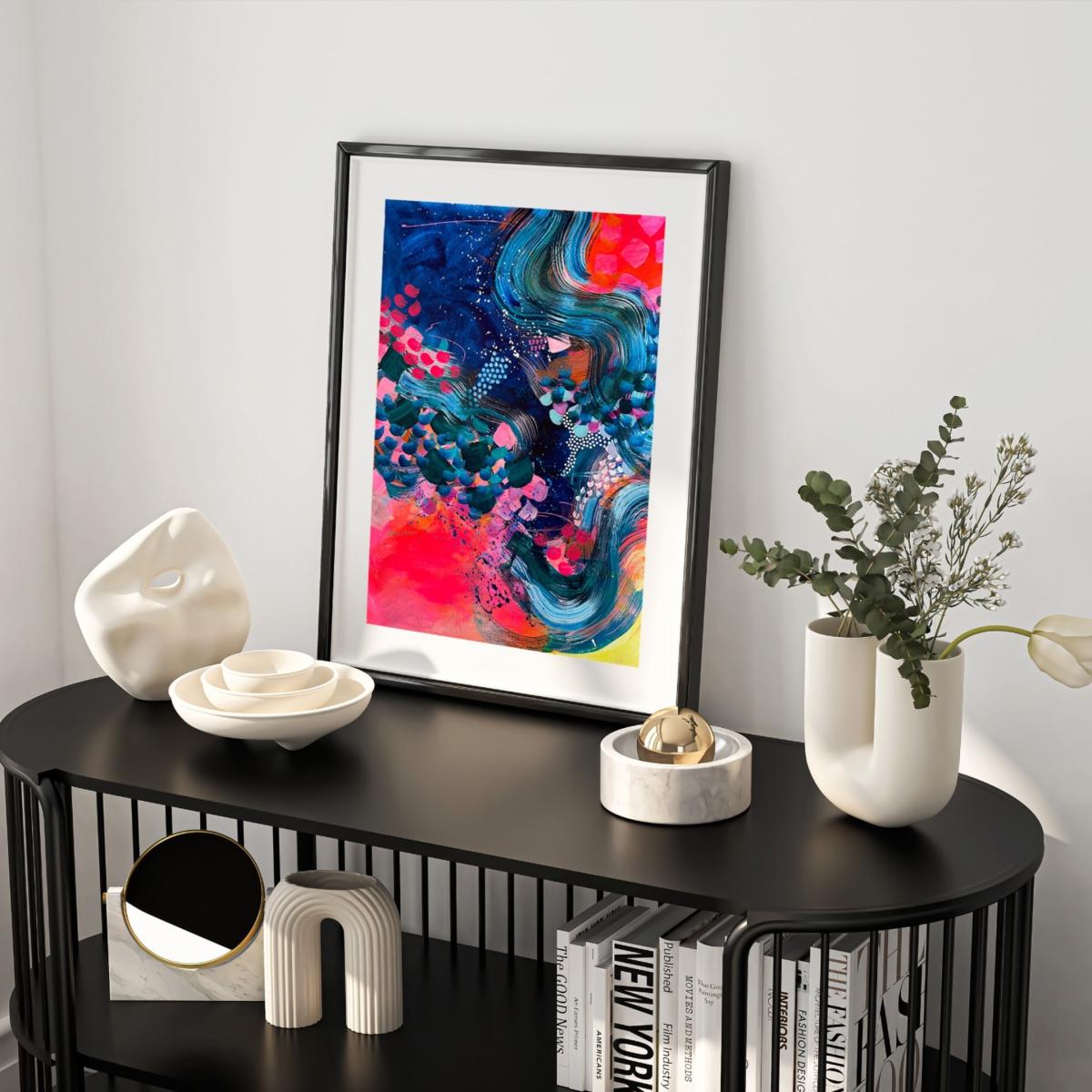 Blue / Yellow / Orange Solar Power Large Abstract Print Jessica Slack Studio – image 2