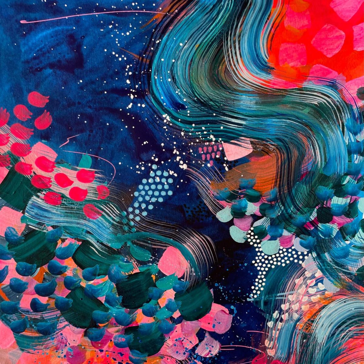 Blue / Yellow / Orange Solar Power Large Abstract Print Jessica Slack Studio – image 3