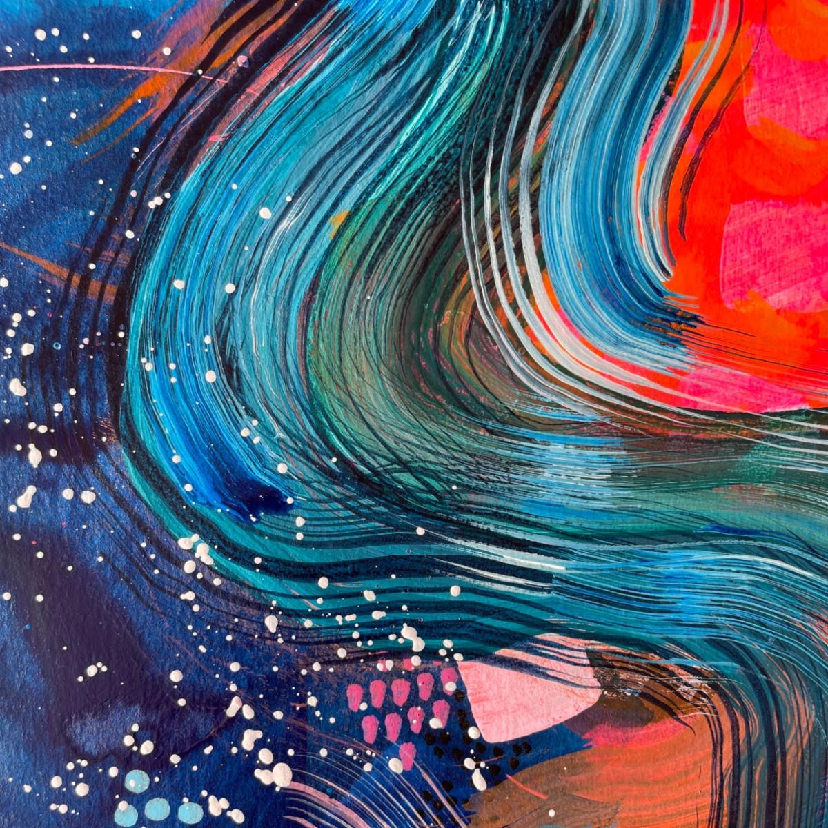 Blue / Yellow / Orange Solar Power Large Abstract Print Jessica Slack Studio – image 6